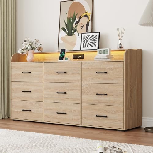 9 Drawers Dresser for Bedroom,